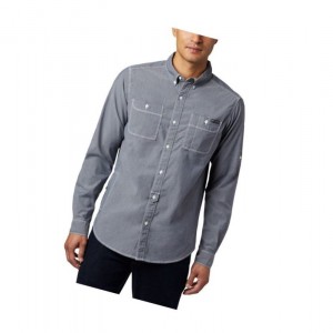 Columbia Outdoor Elements Long Sleeve Chambray Sweatshirt Erkek Lacivert | 92013-VXJH