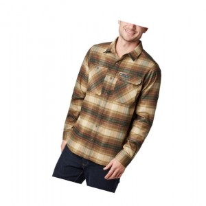 Columbia Outdoor Elements Stretch Flannel Gömlek Erkek Zeytin Yeşili Kahverengi | 96158-OSQU