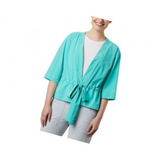 Columbia PFG Armadale 3/4 Sleeve Wrap Gömlek Kadın Mavi | 37614-KRJU