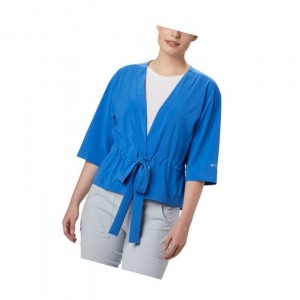 Columbia PFG Armadale 3/4 Sleeve Wrap Gömlek Kadın Mavi | 23917-HJLA