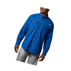 Columbia PFG Bahama II Long Sleeve Big Gömlek Erkek Mavi | 81230-JWFE