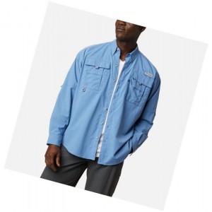 Columbia PFG Bahama II Long Sleeve Big Gömlek Erkek Mavi | 38516-AKJX