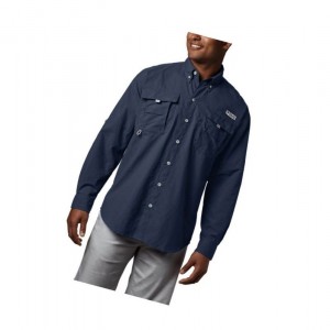 Columbia PFG Bahama II Long Sleeve Big Gömlek Erkek Lacivert | 89265-NRCY