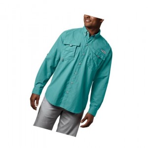 Columbia PFG Bahama II Long Sleeve Gömlek Erkek Açık Mavi | 29403-YHUO
