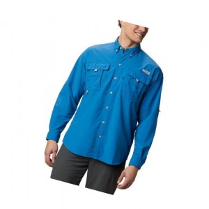 Columbia PFG Bahama II Long Sleeve Gömlek Erkek Mavi | 04823-RLJC