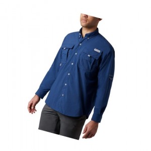 Columbia PFG Bahama II Long Sleeve Gömlek Erkek Koyu Gri | 02659-MWTL