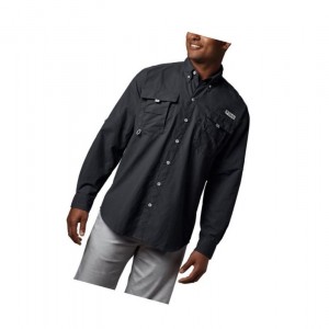 Columbia PFG Bahama II Long Sleeve Tall Gömlek Erkek Siyah | 84350-YNUJ