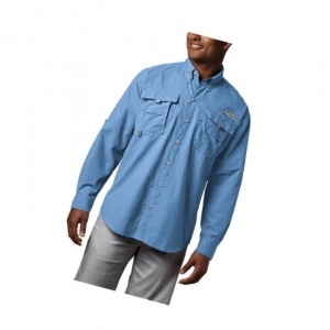 Columbia PFG Bahama II Long Sleeve Tall Gömlek Erkek Mavi | 84236-ZPCR