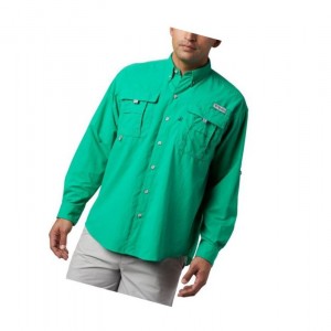 Columbia PFG Bahama II Long Sleeve Tall Gömlek Erkek Açık Yeşil | 82439-GPJH