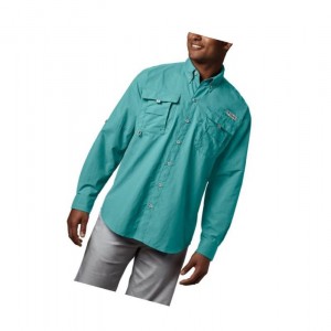 Columbia PFG Bahama II Long Sleeve Tall Gömlek Erkek Açık Mavi | 14987-FMHI