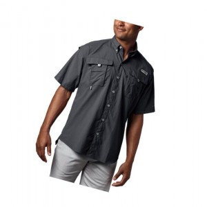 Columbia PFG Bahama II Short Sleeve Big Gömlek Erkek Siyah | 72986-NALE