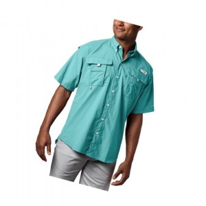 Columbia PFG Bahama II Short Sleeve Big Gömlek Erkek Açık Mavi | 72961-ZNHI