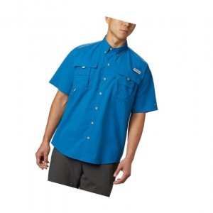 Columbia PFG Bahama II Short Sleeve Big Gömlek Erkek Mavi | 60512-IPRV