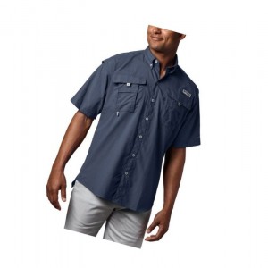 Columbia PFG Bahama II Short Sleeve Big Gömlek Erkek Lacivert | 57034-RMQF