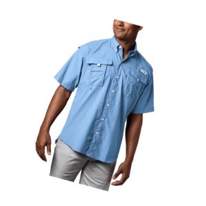 Columbia PFG Bahama II Short Sleeve Tall Gömlek Erkek Mavi | 72985-YUPJ