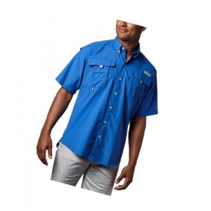 Columbia PFG Bahama II Short Sleeve Tall Gömlek Erkek Mavi | 19465-WRDO