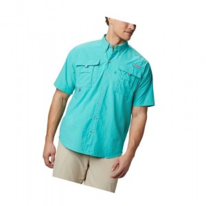 Columbia PFG Bahama II Short Sleeve Tall Gömlek Erkek Açık Turkuaz | 03947-EOCD