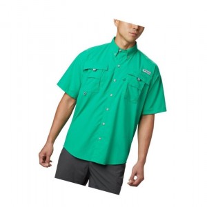 Columbia PFG Bahama II Short Sleeve Tall Gömlek Erkek Açık Yeşil | 86401-GOUW