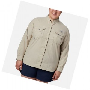 Columbia PFG Bahama Long Sleeve Plus Size Gömlek Kadın Haki | 94153-KFEH