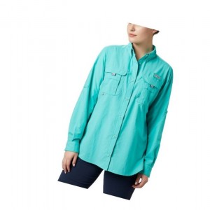 Columbia PFG Bahama Long Sleeve Plus Size Gömlek Kadın Mavi | 30915-NTOM