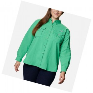 Columbia PFG Bahama Long Sleeve Plus Size Gömlek Kadın Turkuaz | 15709-GVAC