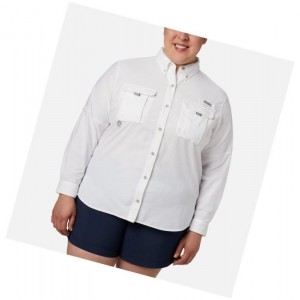 Columbia PFG Bahama Long Sleeve Plus Size Gömlek Kadın Beyaz | 13062-VWRK