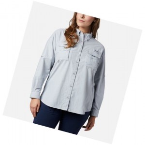 Columbia PFG Bahama Long Sleeve Plus Size Gömlek Kadın Gri | 98107-VPHI