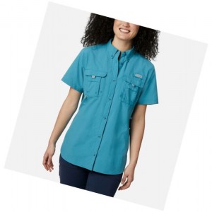 Columbia PFG Bahama Short Sleeve Gömlek Kadın Mavi | 68340-NCOY