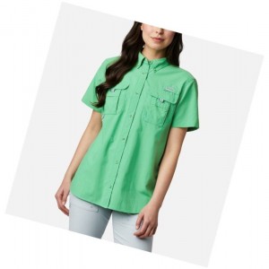 Columbia PFG Bahama Short Sleeve Gömlek Kadın Turkuaz | 23019-KSRV