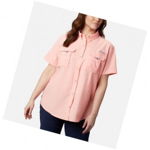 Columbia PFG Bahama Short Sleeve Plus Size Gömlek Kadın Pembe | 73506-WMDF
