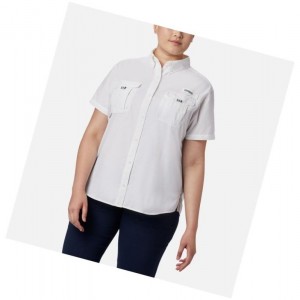 Columbia PFG Bahama Short Sleeve Plus Size Gömlek Kadın Beyaz | 87325-ILND