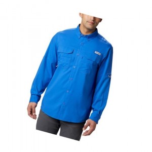 Columbia PFG Blood and Guts III Long Sleeve Woven Big Gömlek Erkek Mavi | 65347-RNJS