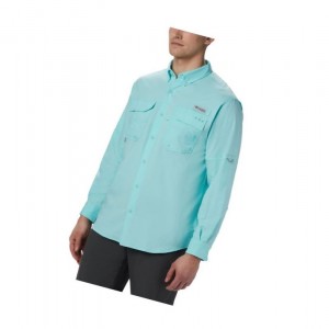 Columbia PFG Blood and Guts III Long Sleeve Woven Tall Gömlek Erkek Açık Mavi | 28735-GPAN