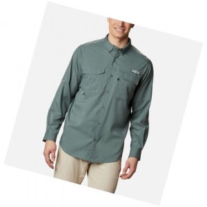 Columbia PFG Blood and Guts III Long Sleeve Woven Big Gömlek Erkek Yeşil | 24037-UZAI