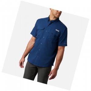 Columbia PFG Blood and Guts III Short Sleeve Woven Gömlek Erkek Koyu Gri | 84572-KTPC