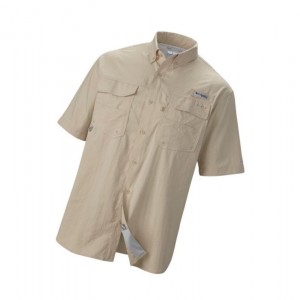 Columbia PFG Blood and Guts III Short Sleeve Woven Big Gömlek Erkek Haki | 95071-VGZS