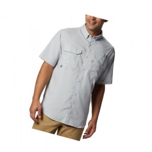 Columbia PFG Blood and Guts III Short Sleeve Woven Gömlek Erkek Gri | 43689-WBEU