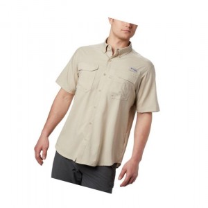 Columbia PFG Blood and Guts III Short Sleeve Woven Gömlek Erkek Haki | 30541-BEHF