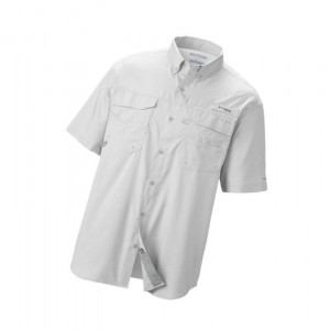 Columbia PFG Blood and Guts III Short Sleeve Woven Tall Gömlek Erkek Beyaz | 25839-JQMP