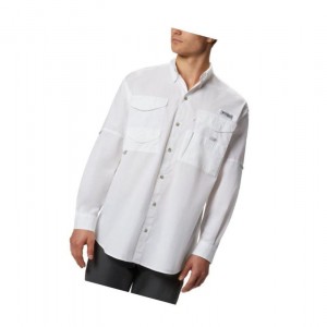 Columbia PFG Bonehead Long Sleeve Big Gömlek Erkek Beyaz | 30789-FMXN