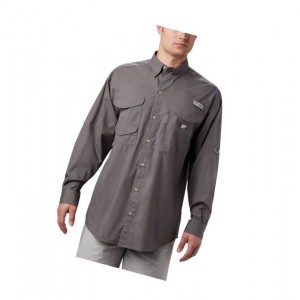 Columbia PFG Bonehead Long Sleeve Gömlek Erkek Gri | 03829-MQLV