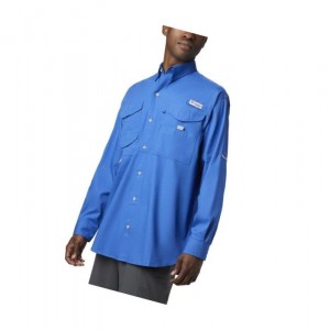 Columbia PFG Bonehead Long Sleeve Gömlek Erkek Mavi | 03291-PNVD
