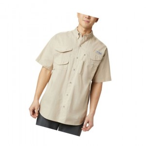 Columbia PFG Bonehead Short Sleeve Big Gömlek Erkek Haki | 28761-XLYO
