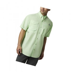 Columbia PFG Bonehead Short Sleeve Tall Gömlek Erkek Yeşil | 48659-ZCUL