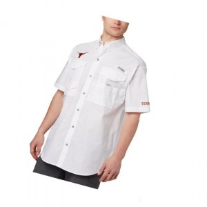 Columbia PFG Bonehead Short Sleeve - Texas Gömlek Erkek Beyaz | 18543-EVPA