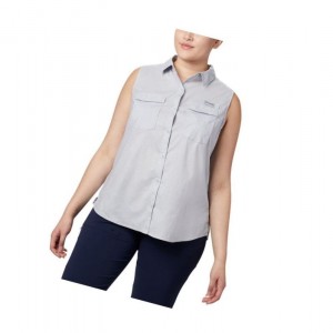 Columbia PFG Bonehead Stretch Sleeveless Plus Size Tişört Kadın Gri | 58143-HLST