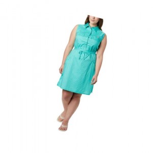 Columbia PFG Bonehead Stretch Sleeveless Plus Size Elbise Kadın Mavi | 37891-DFUT