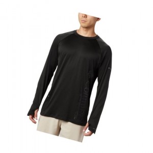 Columbia PFG Buoy Knit Long Sleeve Sweatshirt Erkek Siyah | 12053-LWIU