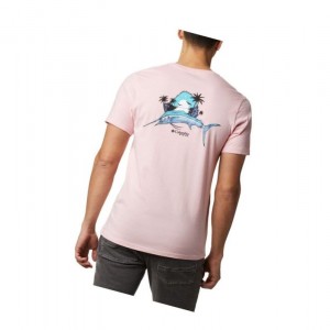 Columbia PFG Cove Tişört Erkek Pembe | 29104-CDAP
