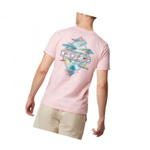 Columbia PFG Crown Tişört Erkek Pembe | 31924-UEGR